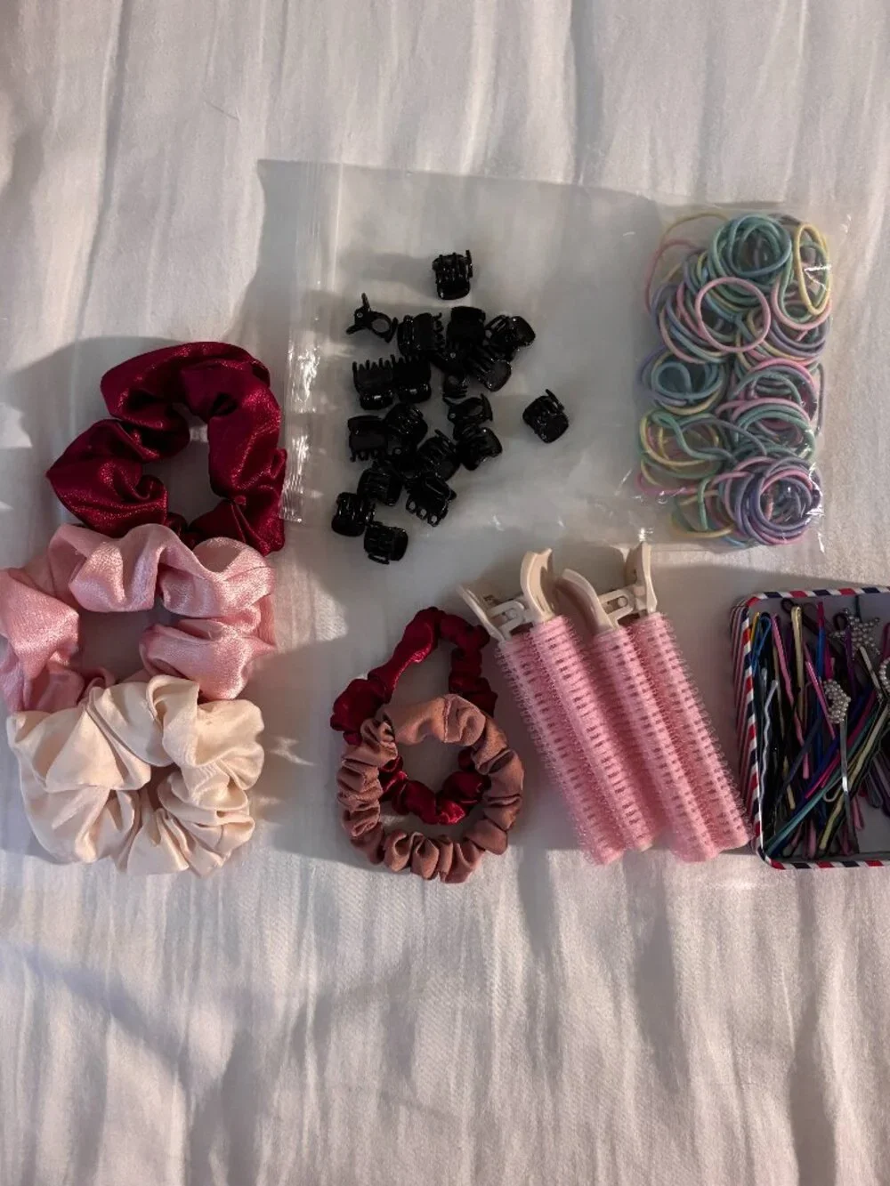 Hair Accessories Bundle Set – Scrunchies, Clips, Bobby Pins & More